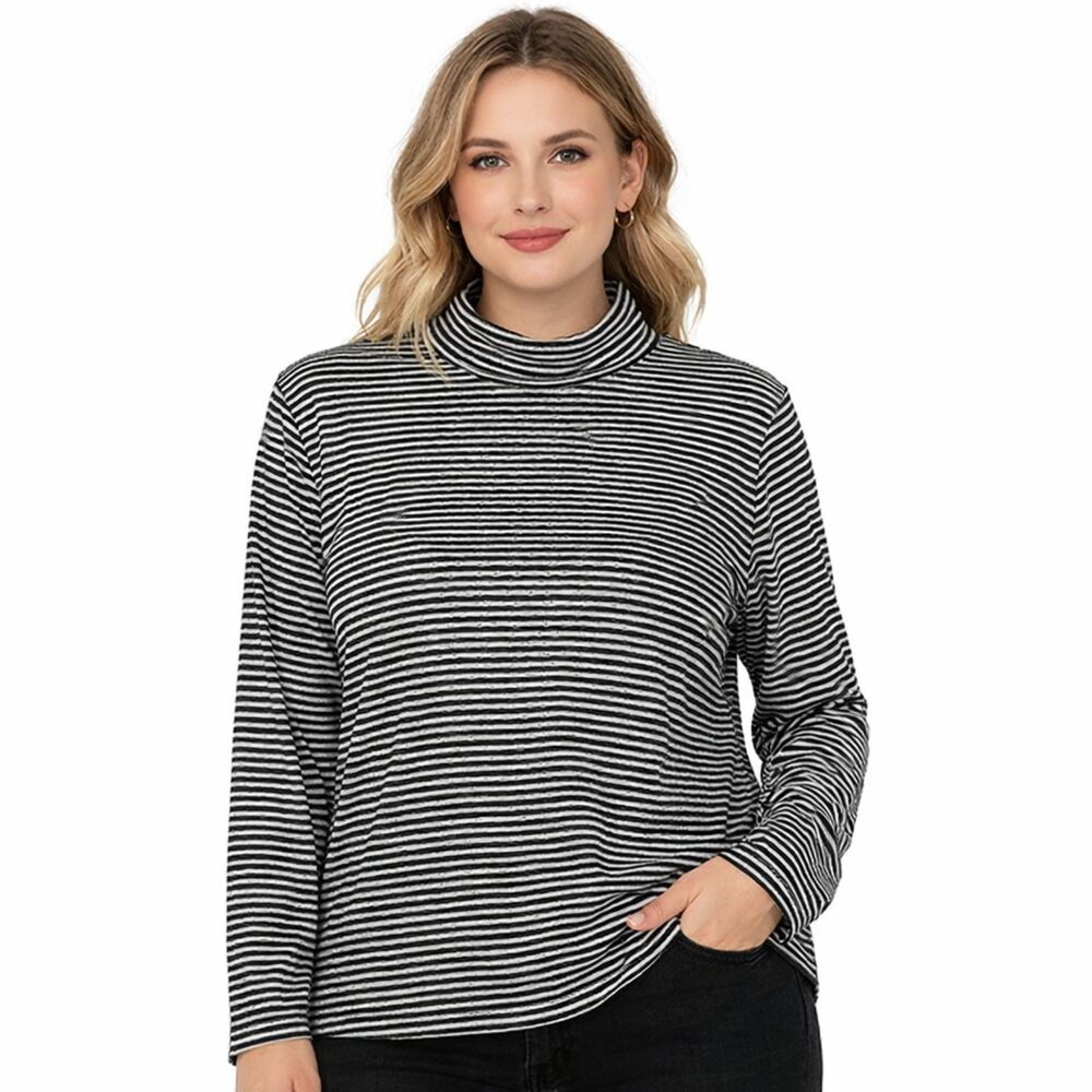 Zenergy By Chico's Mock Neck Long Sleeve Top Size 3 (16) LIKE NEW